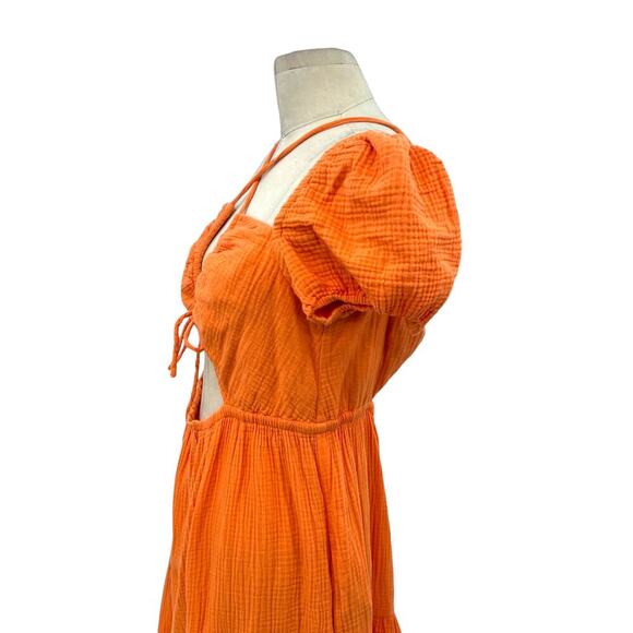 Emilia George Amelia Tiered Minidress Orange Maternity Size‎ Large - Picture 8 of 15